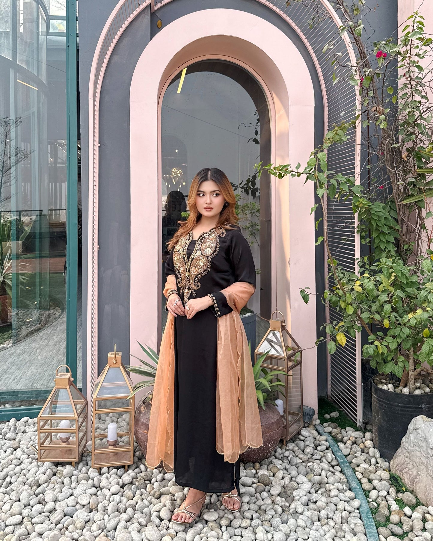 Midnight Elegance Karchupi Kameez