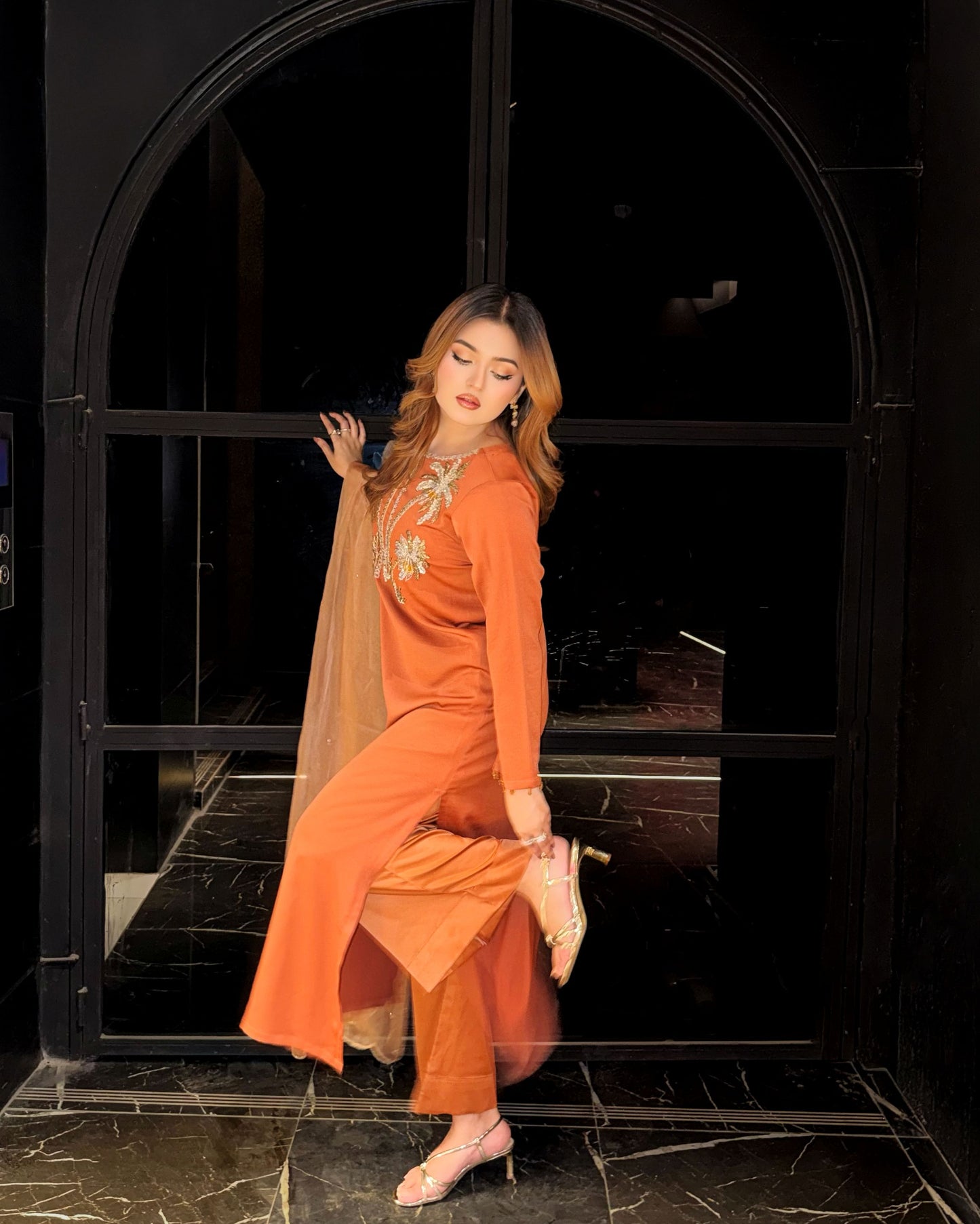 Amber Bloom Karchupi Kameez