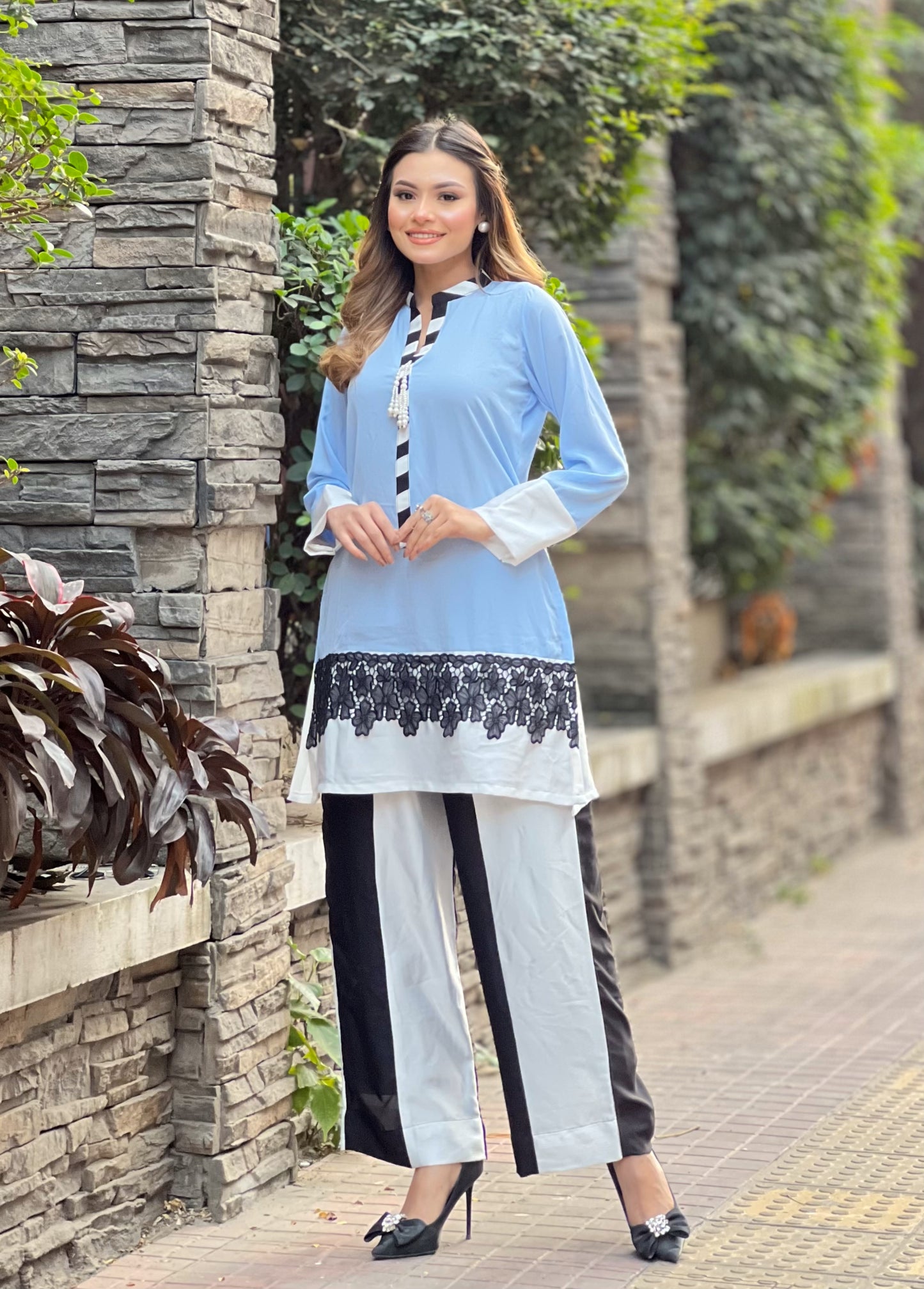 Elegant Light Blue Co-Ord Set