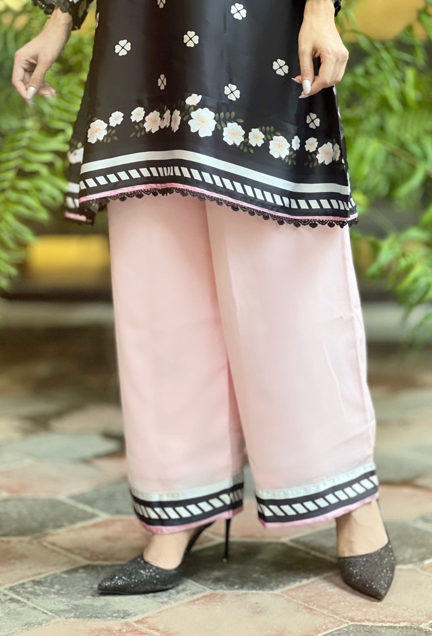 Midnight Blossom Black & Pink Co-Ord