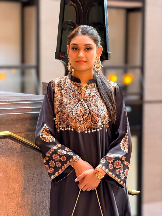 Midnight Majesty Kameez And Pant Set