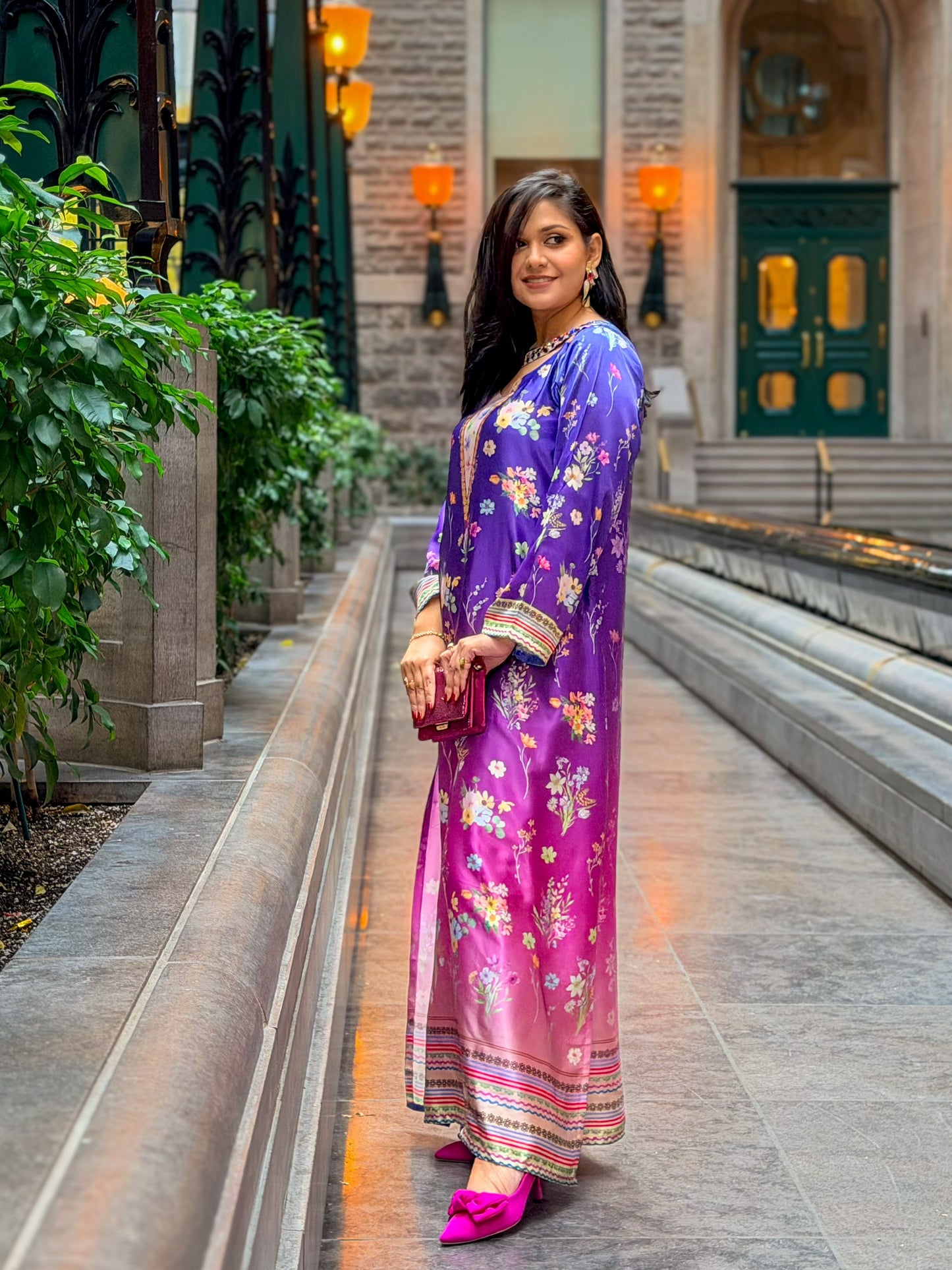 Royal Orchid Elegance Kameez And Pant Set