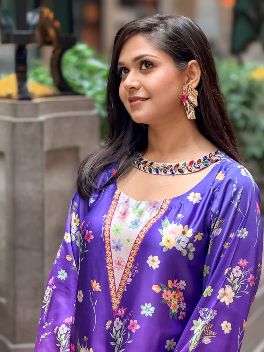 Royal Orchid Elegance Kameez And Pant Set