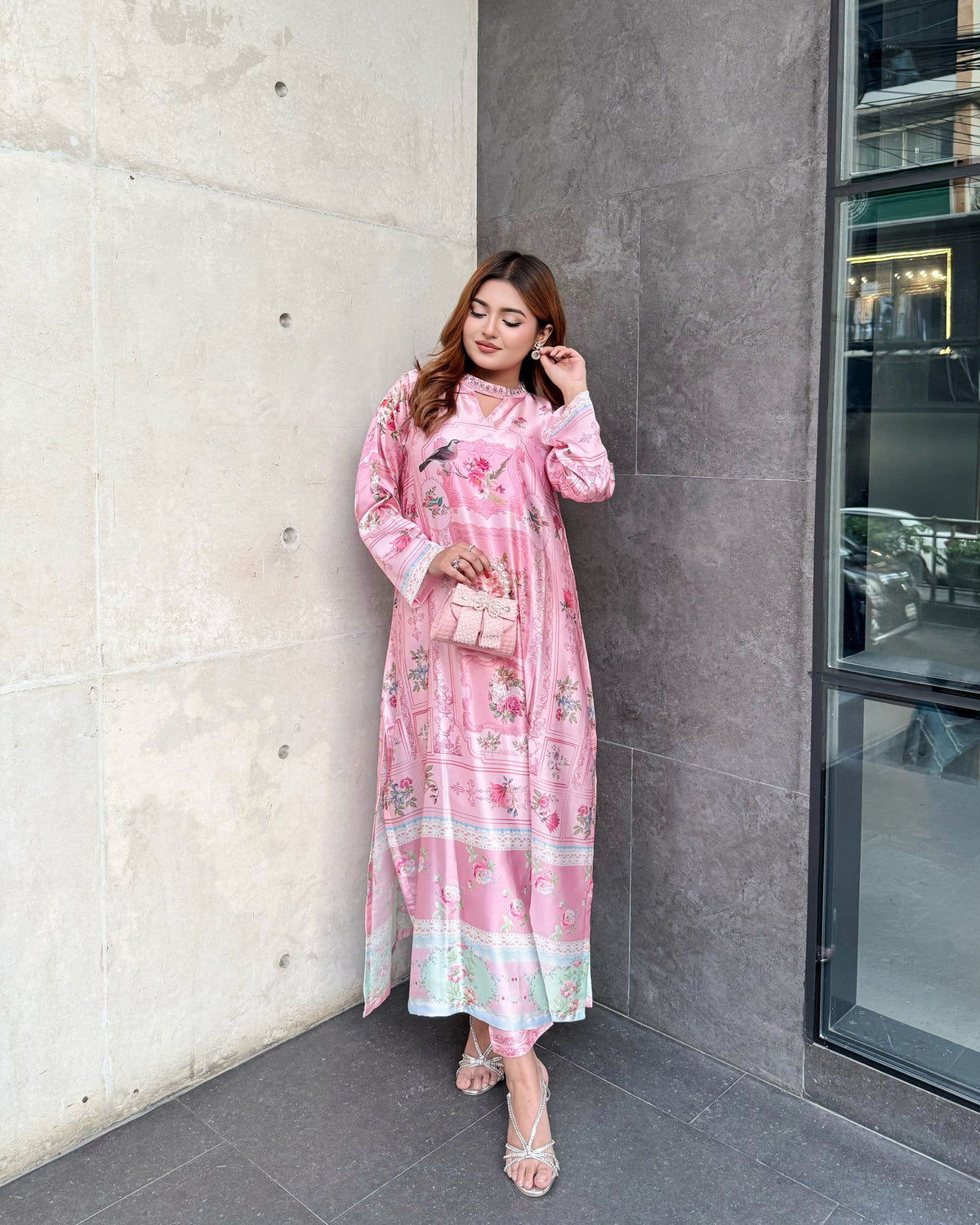 Botanical Grace Printed Long Kameez