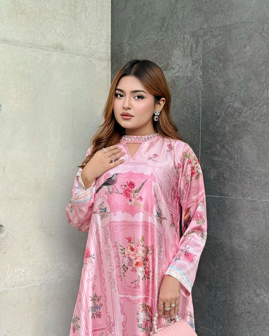 Botanical Grace Printed Long Kameez