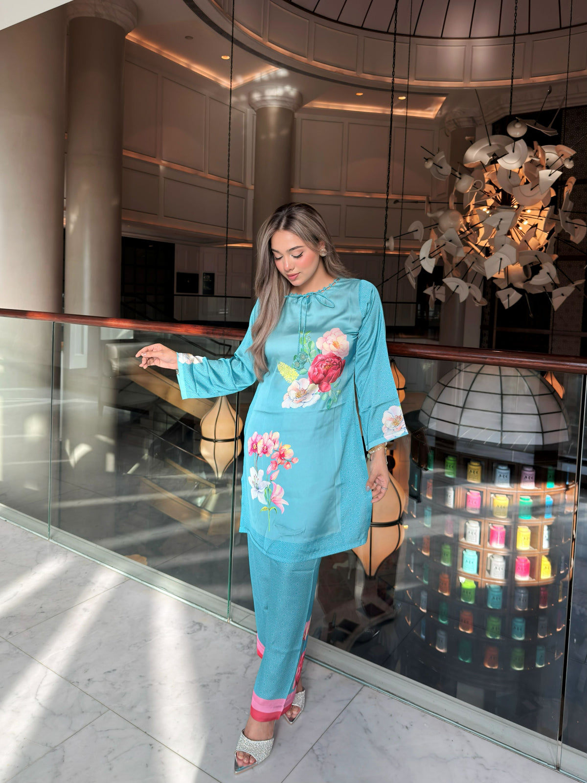 Aqua Floral Co-ord