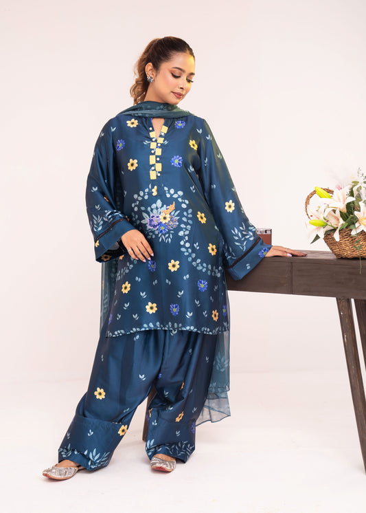 Midnight Bloom Floral Three-Piece Set