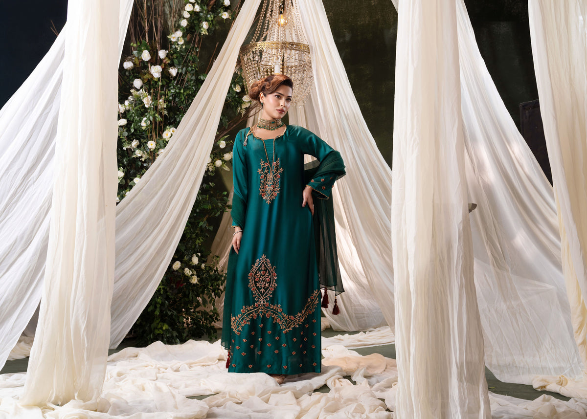Teal Royale Long Kameez