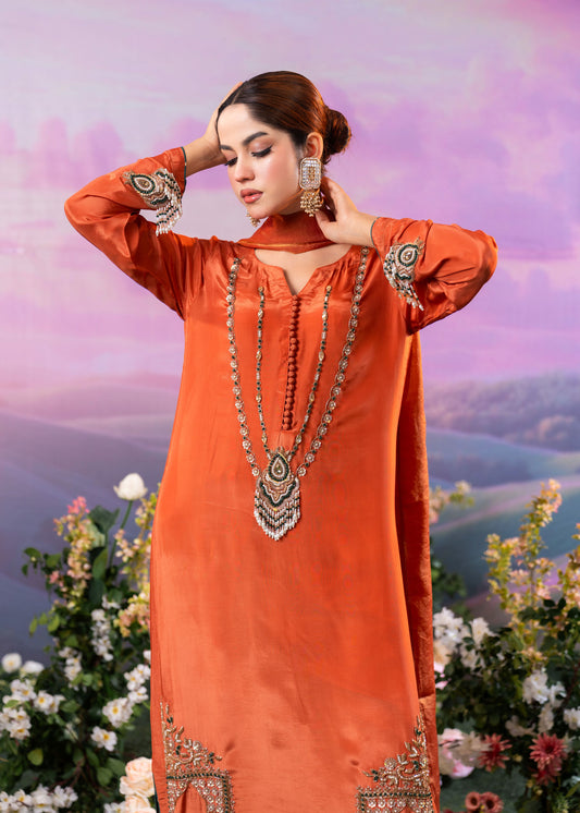 Burnt Orange Luxe Three Piece Set