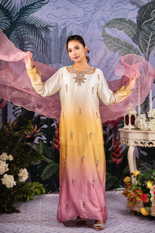 Golden Blush Ombre Kameez