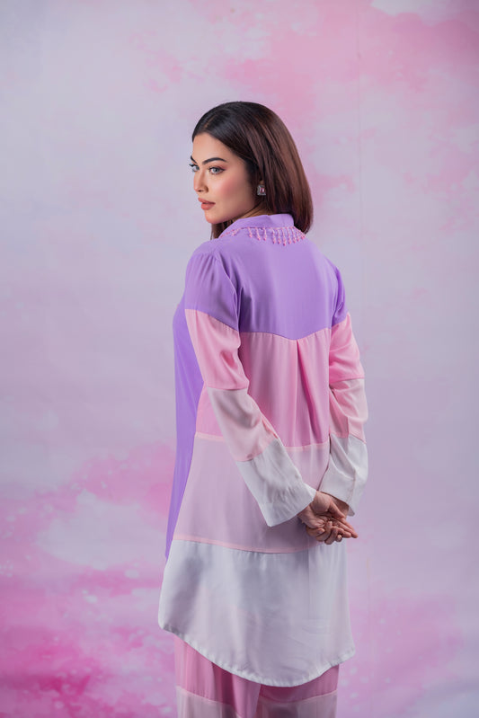 Lavender Pastel Block Co-Ord Set