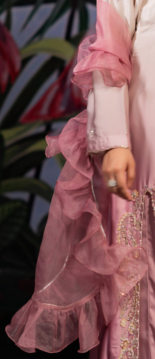 Blush Orchid Ruffled Dupatta