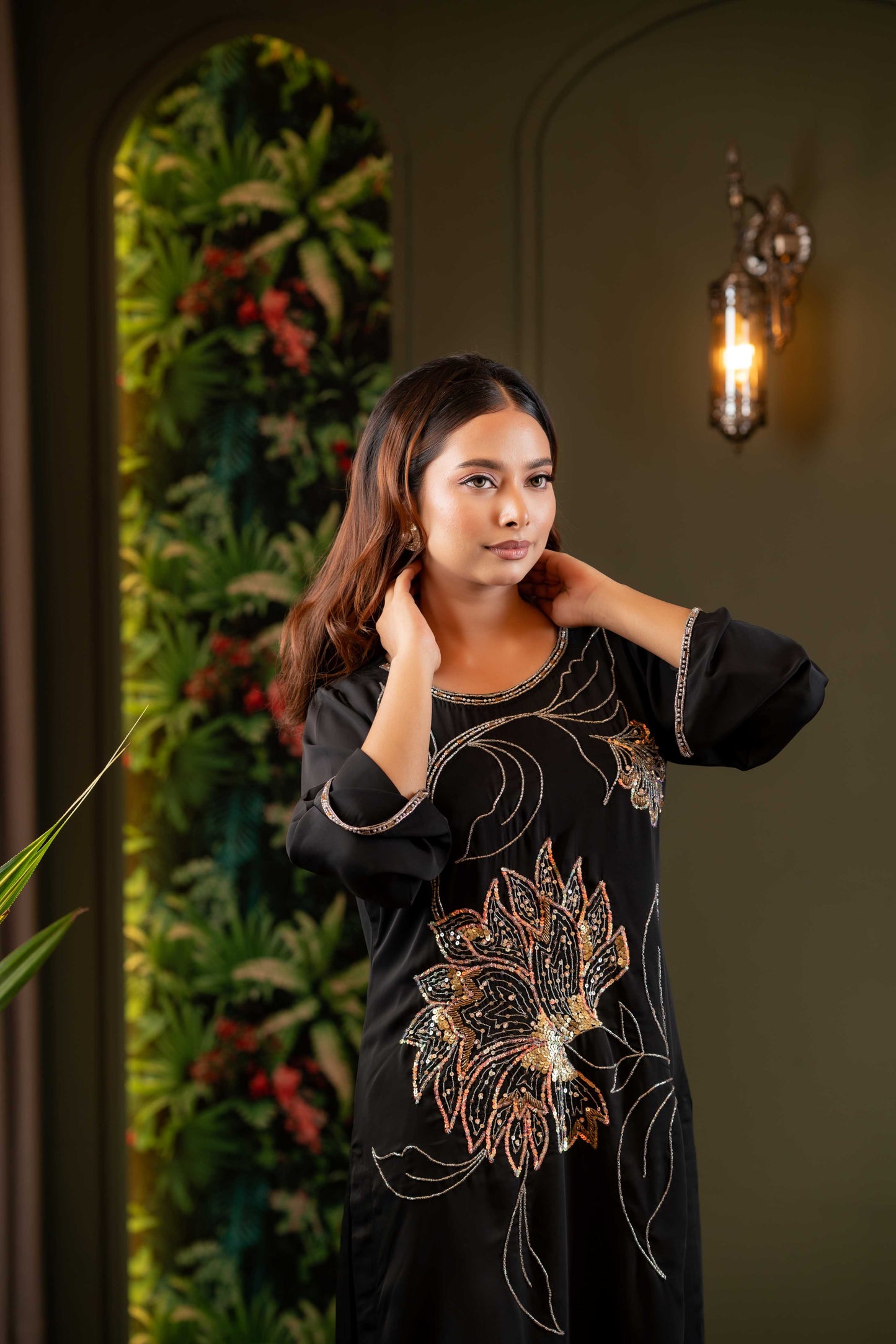 Midnight Bloom Karchupi Co-Ord