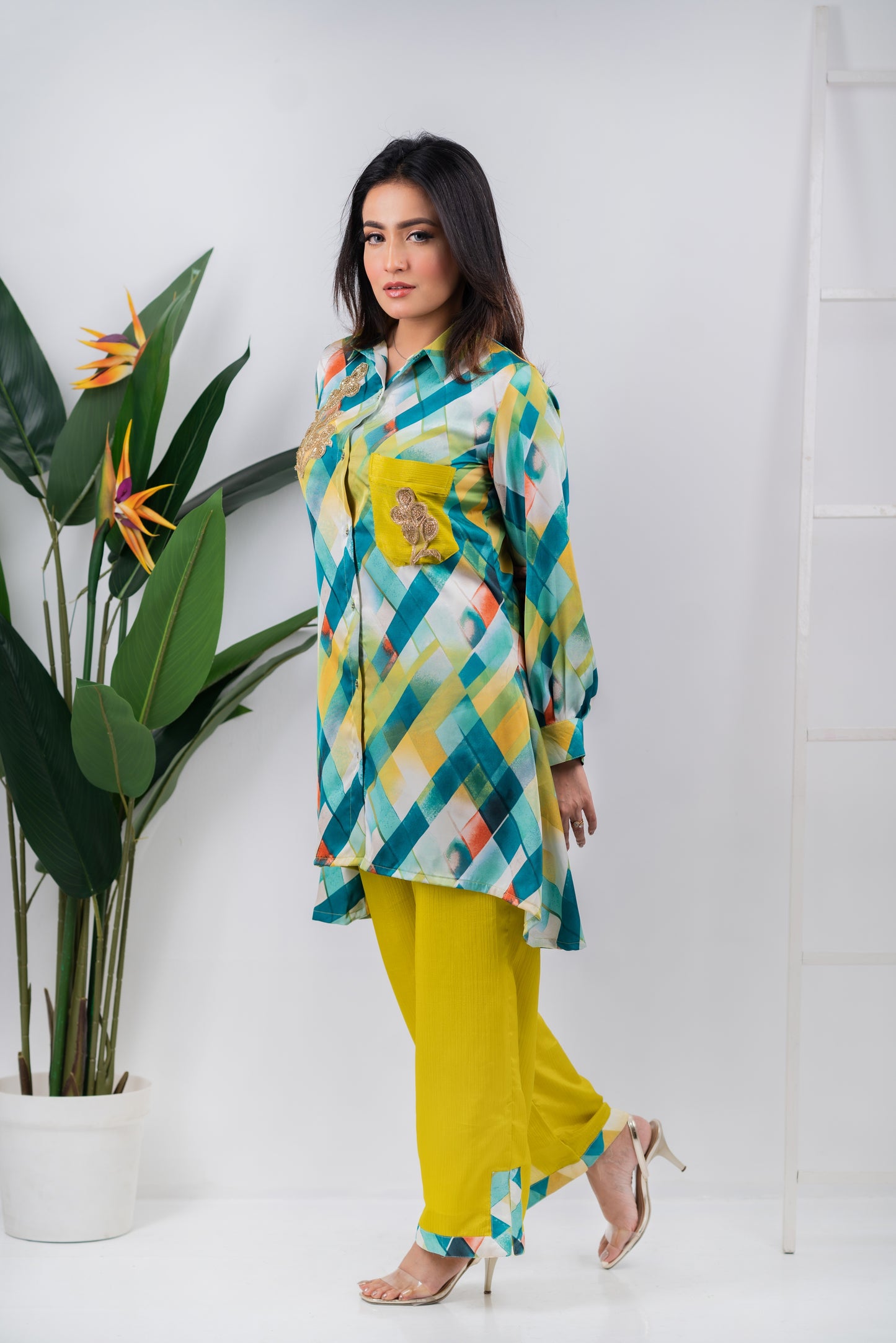 Geometric Yellow Co-Ord