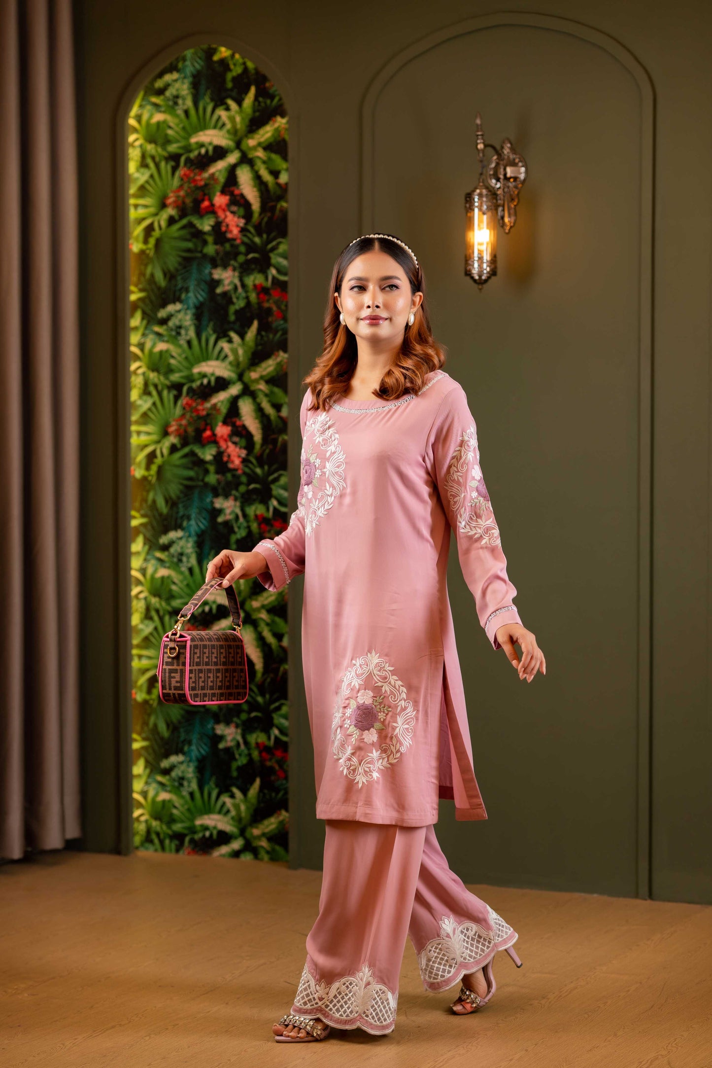 Rose Blush Embroidered Set