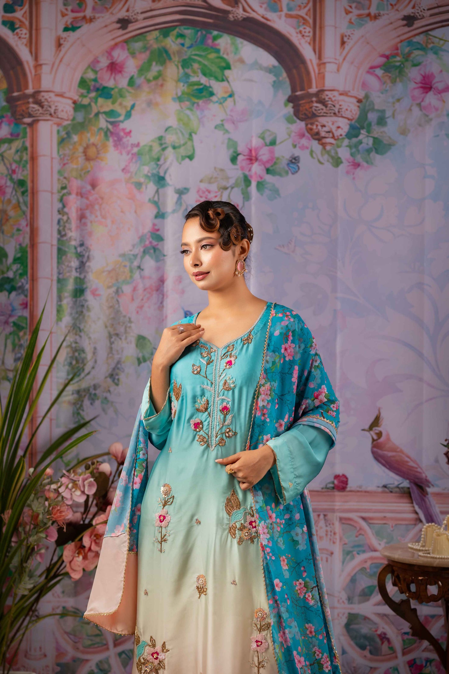 Ombre Zardori Kameez and Dupatta Set