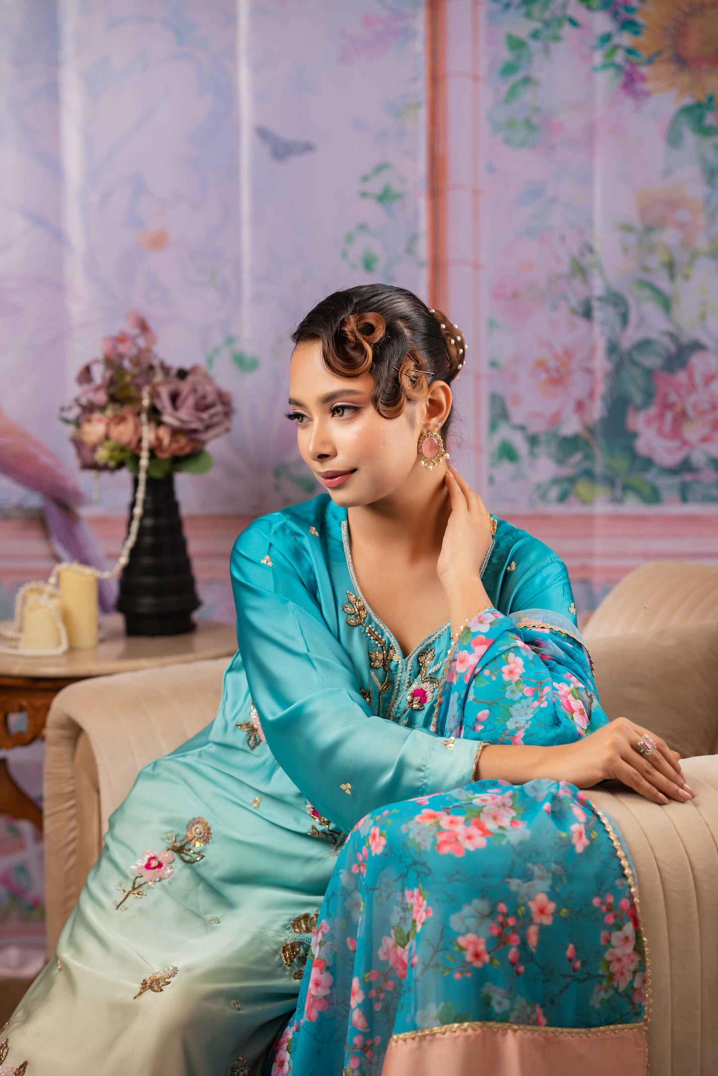 Ombre Zardori Kameez and Dupatta Set