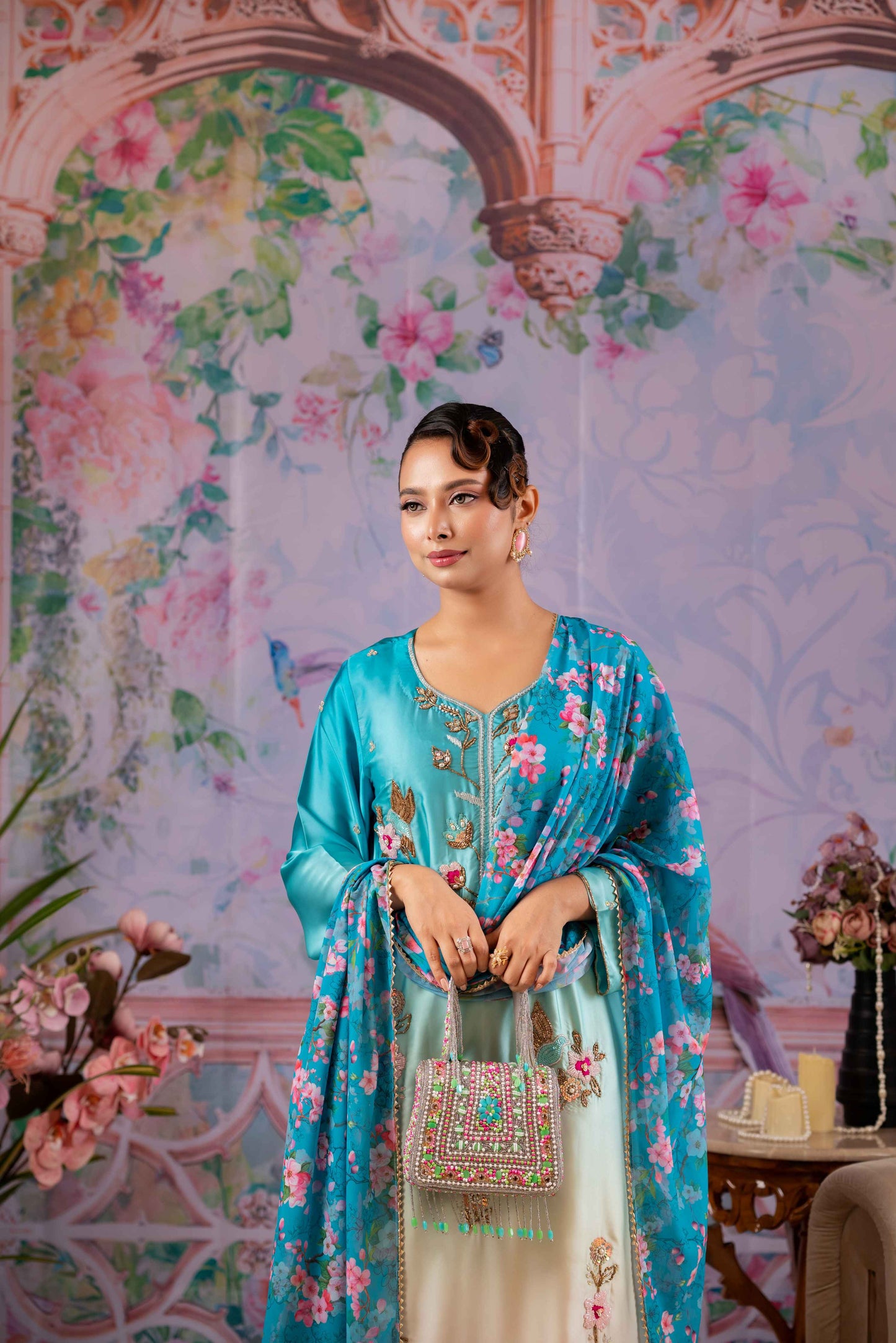 Ombre Zardori Kameez and Dupatta Set