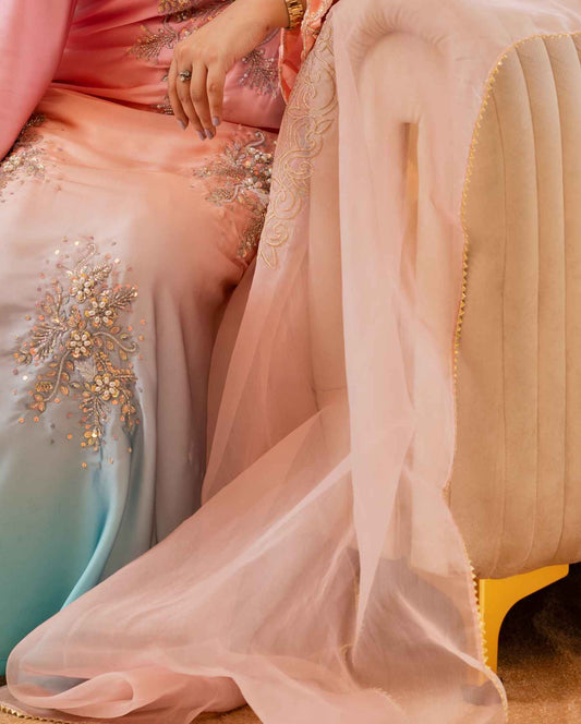 Whispers of Blush - Organza Dupatta