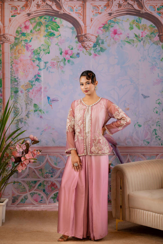 Pink and Cream Ombre Coaty Gown