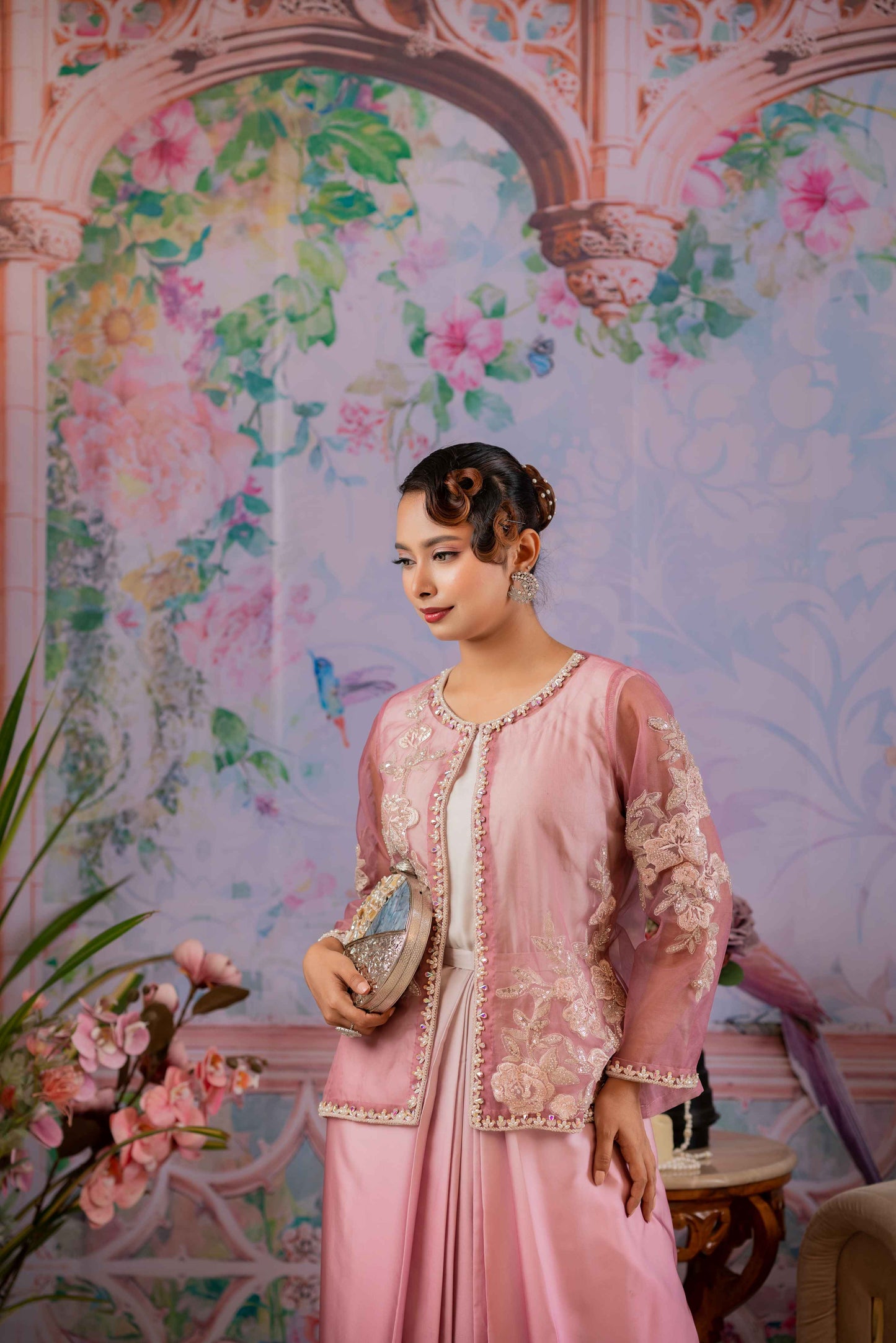 Pink and Cream Ombre Coaty Gown