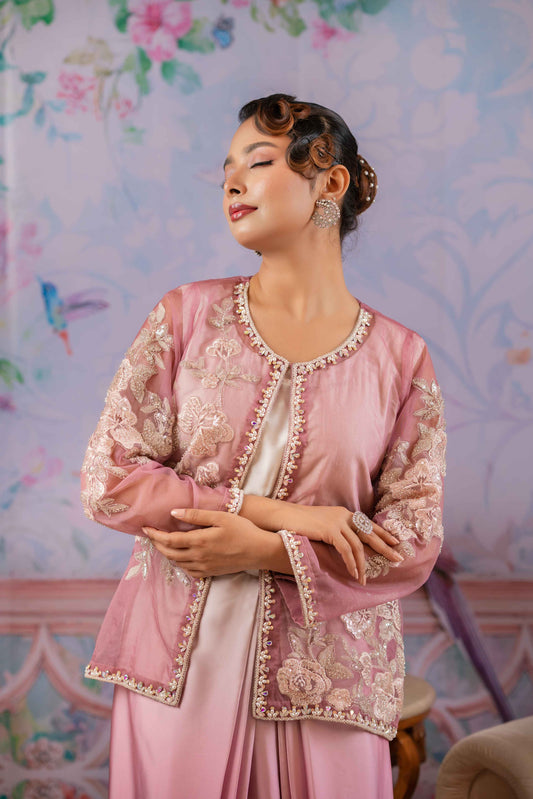 Pink and Cream Ombre Coaty Gown