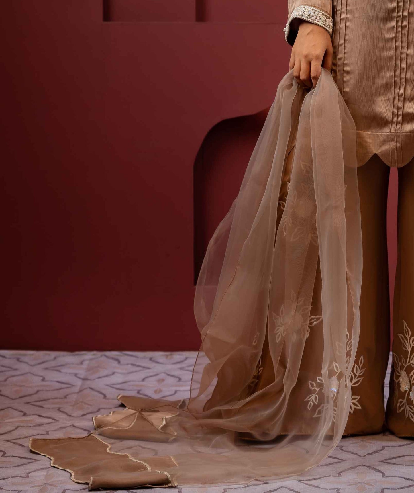Mocha Mist Sheer Dupatta