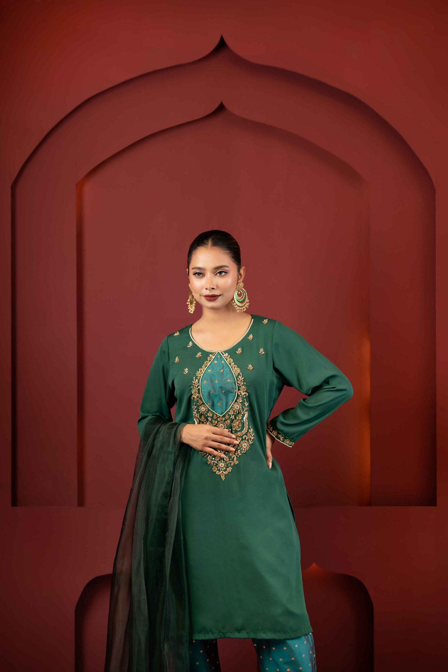 Royal Green Glamour Kameez