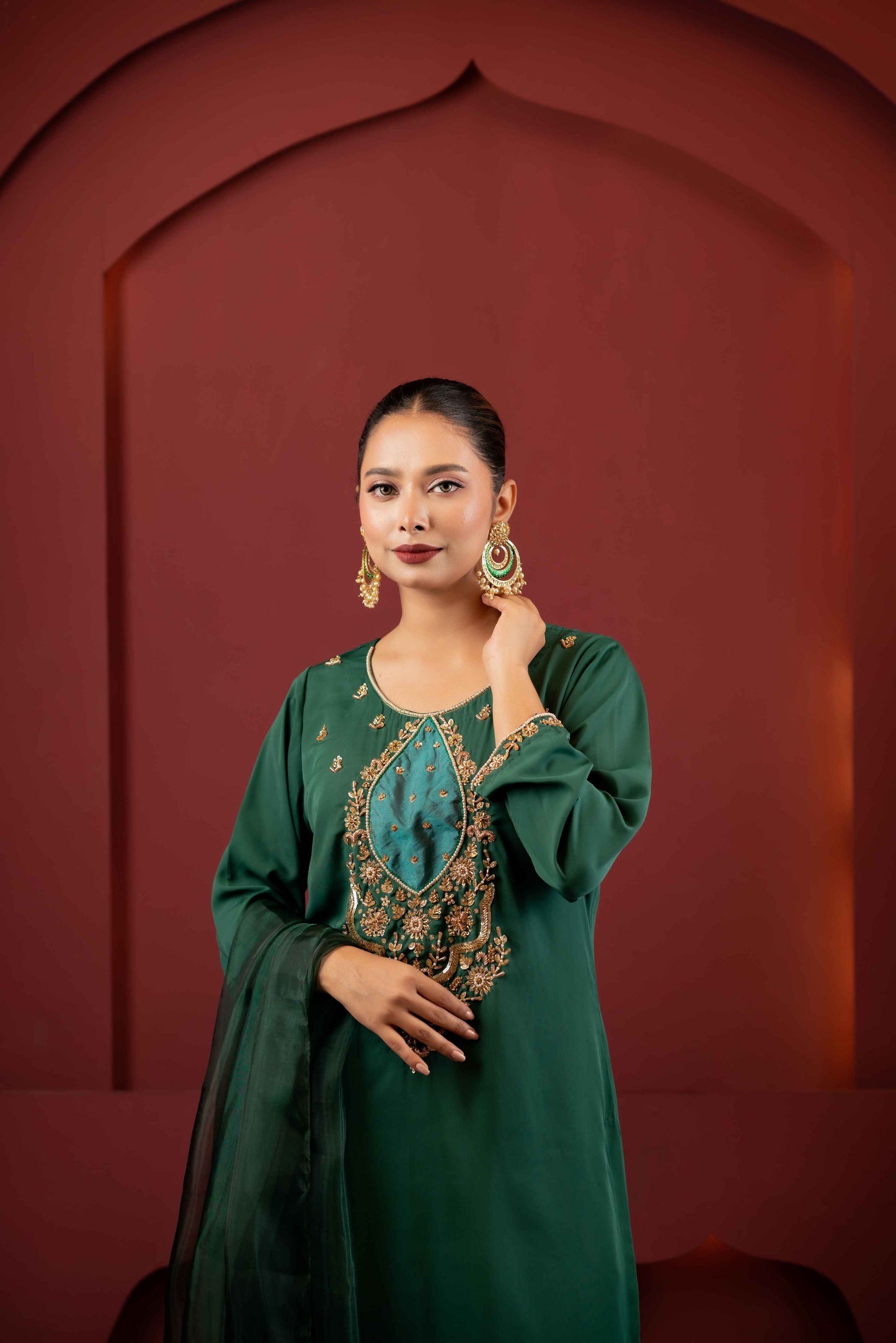 Royal Green Glamour Kameez