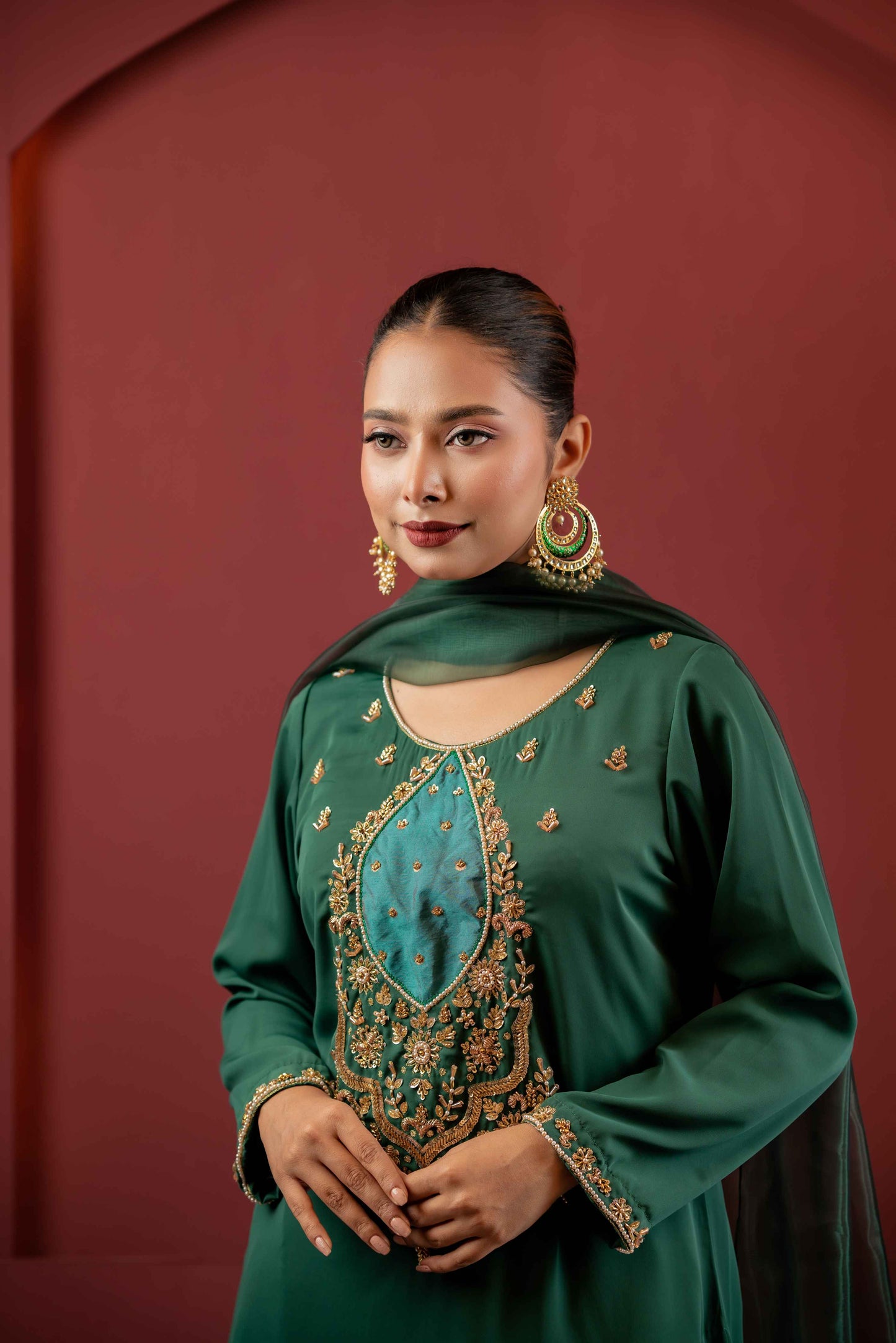 Royal Green Glamour Kameez