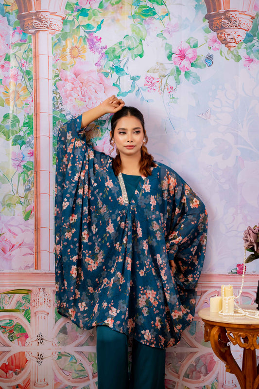 Midnight Blossom Kaftan Set