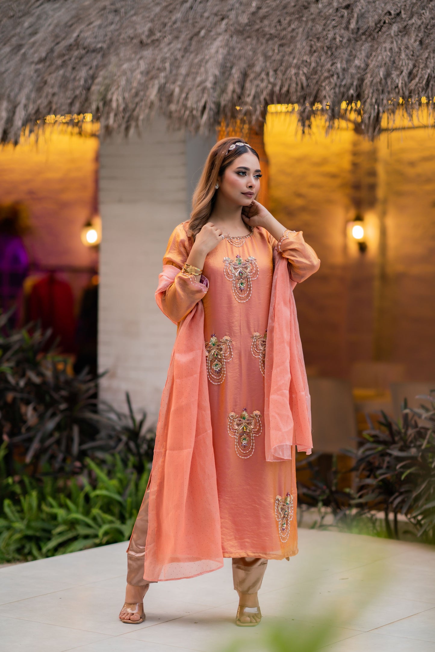 Sunset Peach Glow Three Piece Set