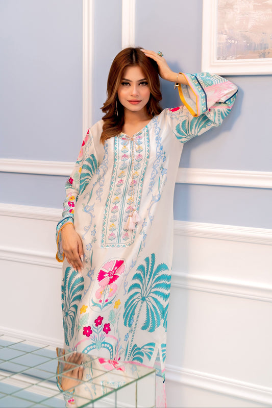 Pastel Paradise Printed Long Kameez