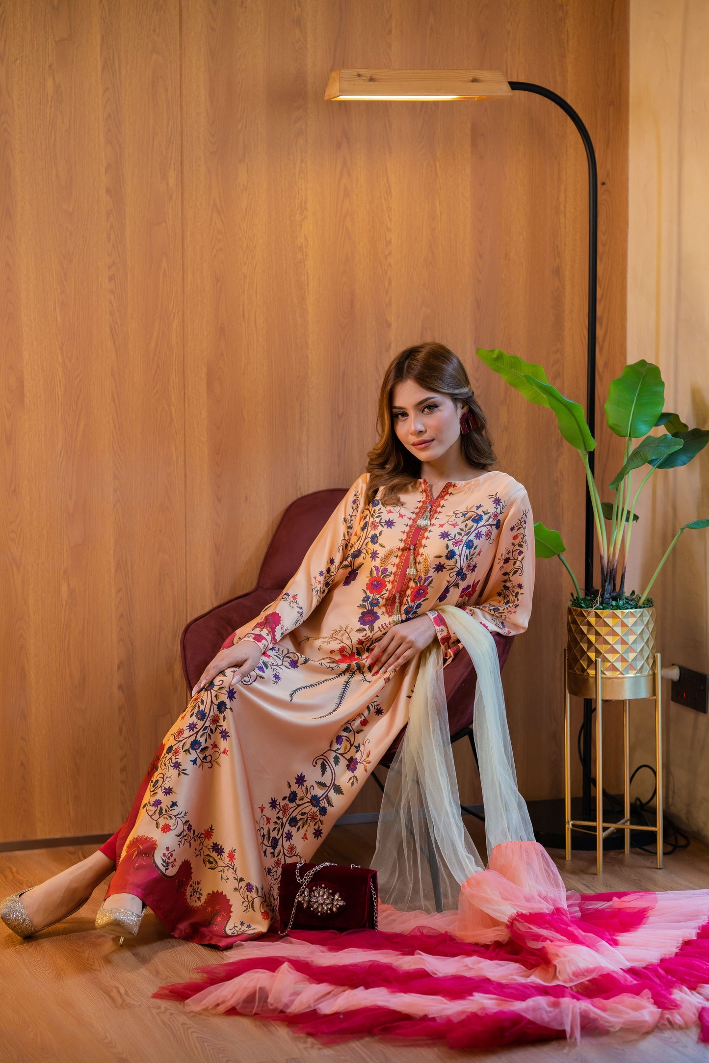 Peach Blossom Luxe Long Kameez