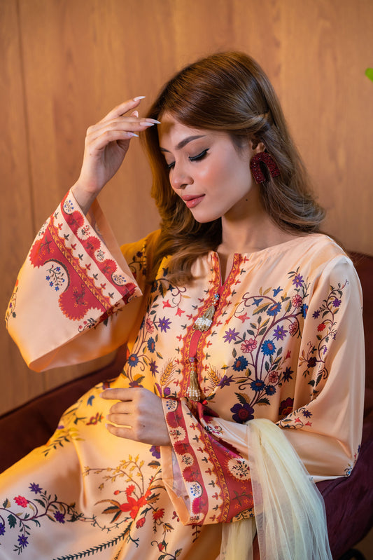 Peach Blossom Luxe Long Kameez
