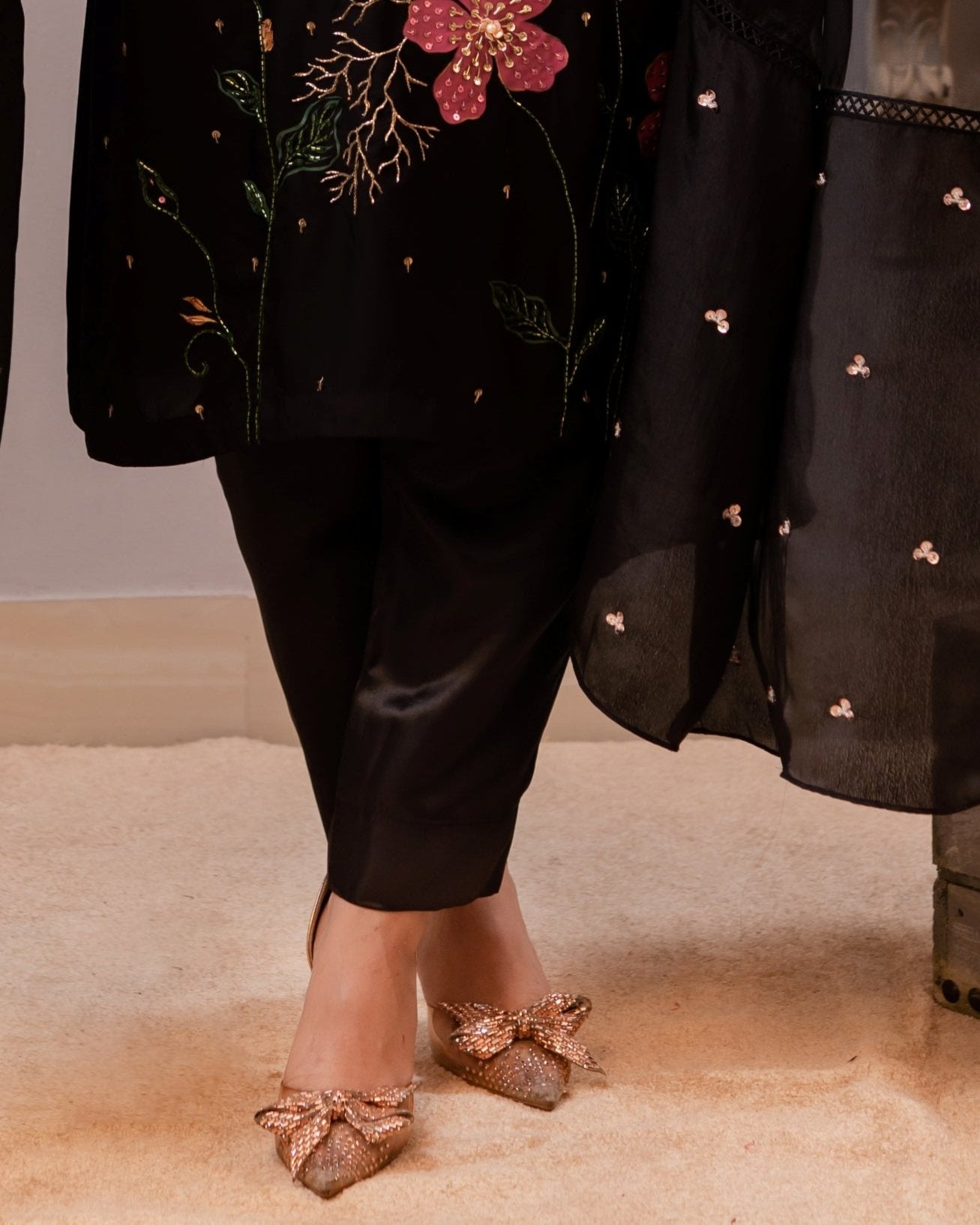 Plain Black Satin Pant
