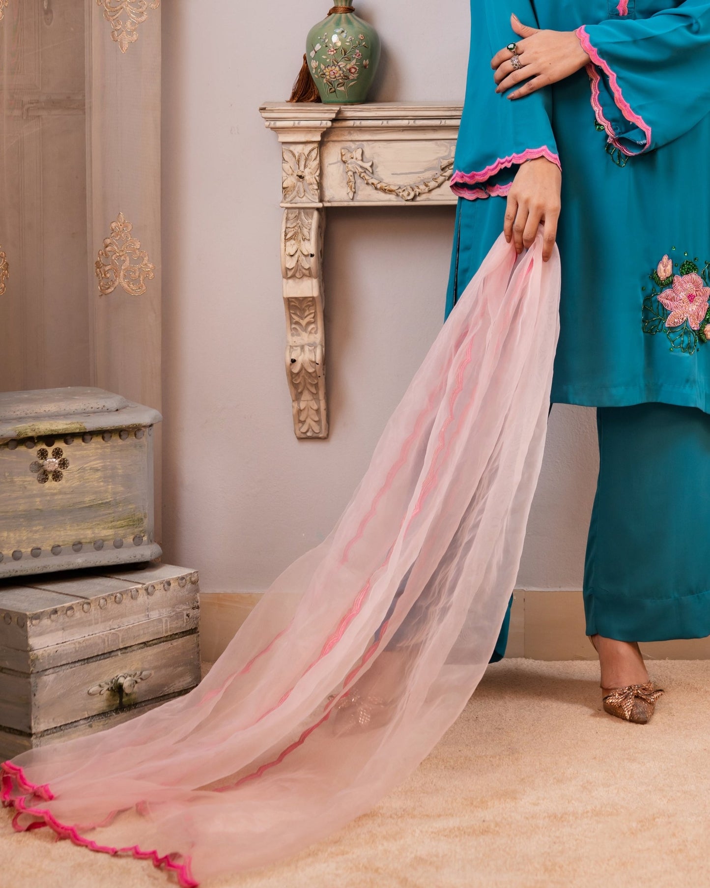 Delicate Sheer Pink Dupatta