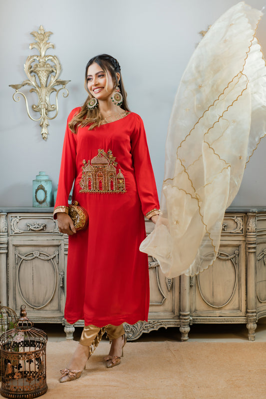 Golden Temple Red Kameez