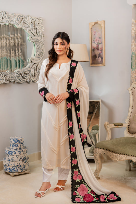 Classic White Floral Charm