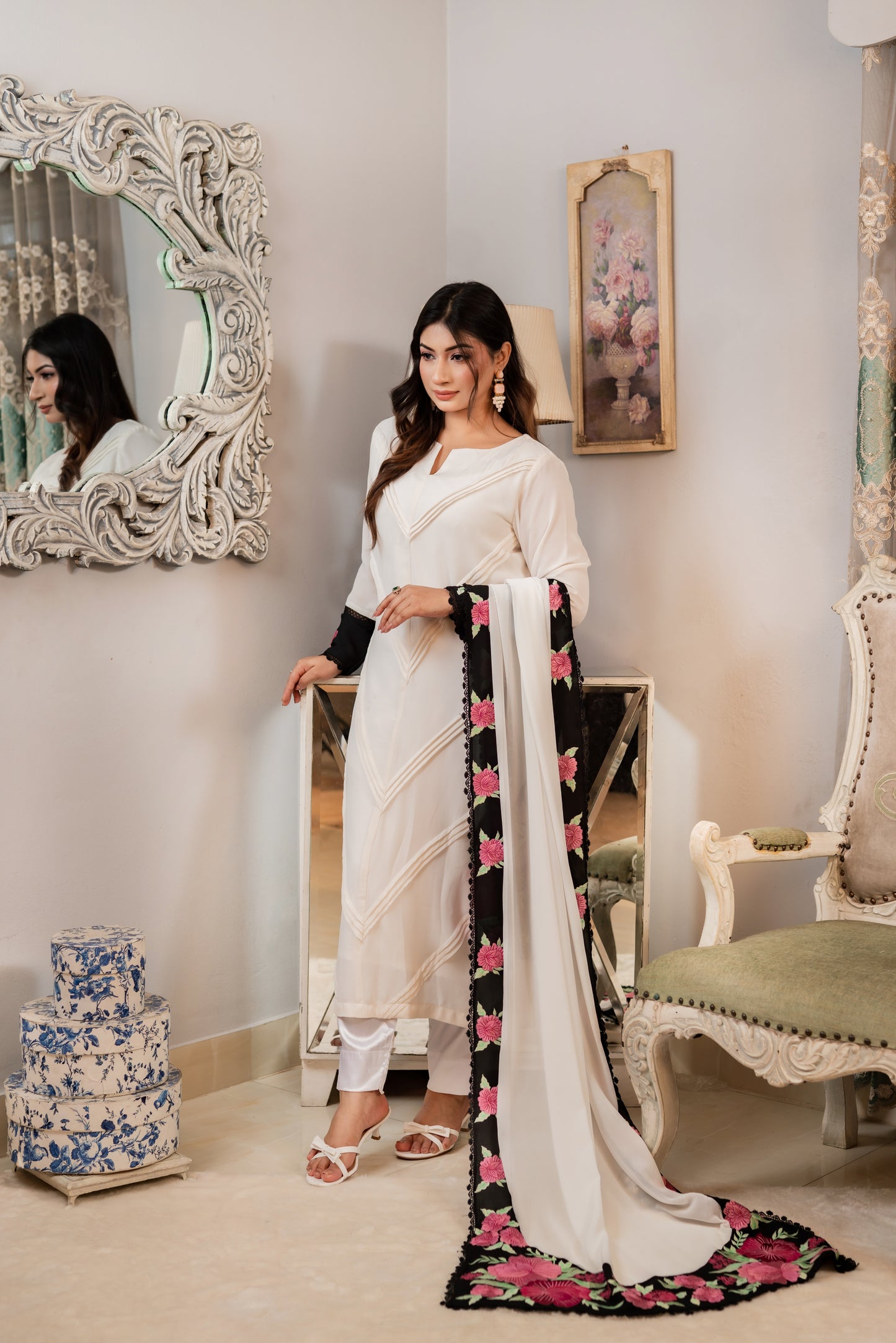 Classic White Floral Charm