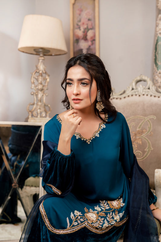 Deep Teal Velvet Ensemble