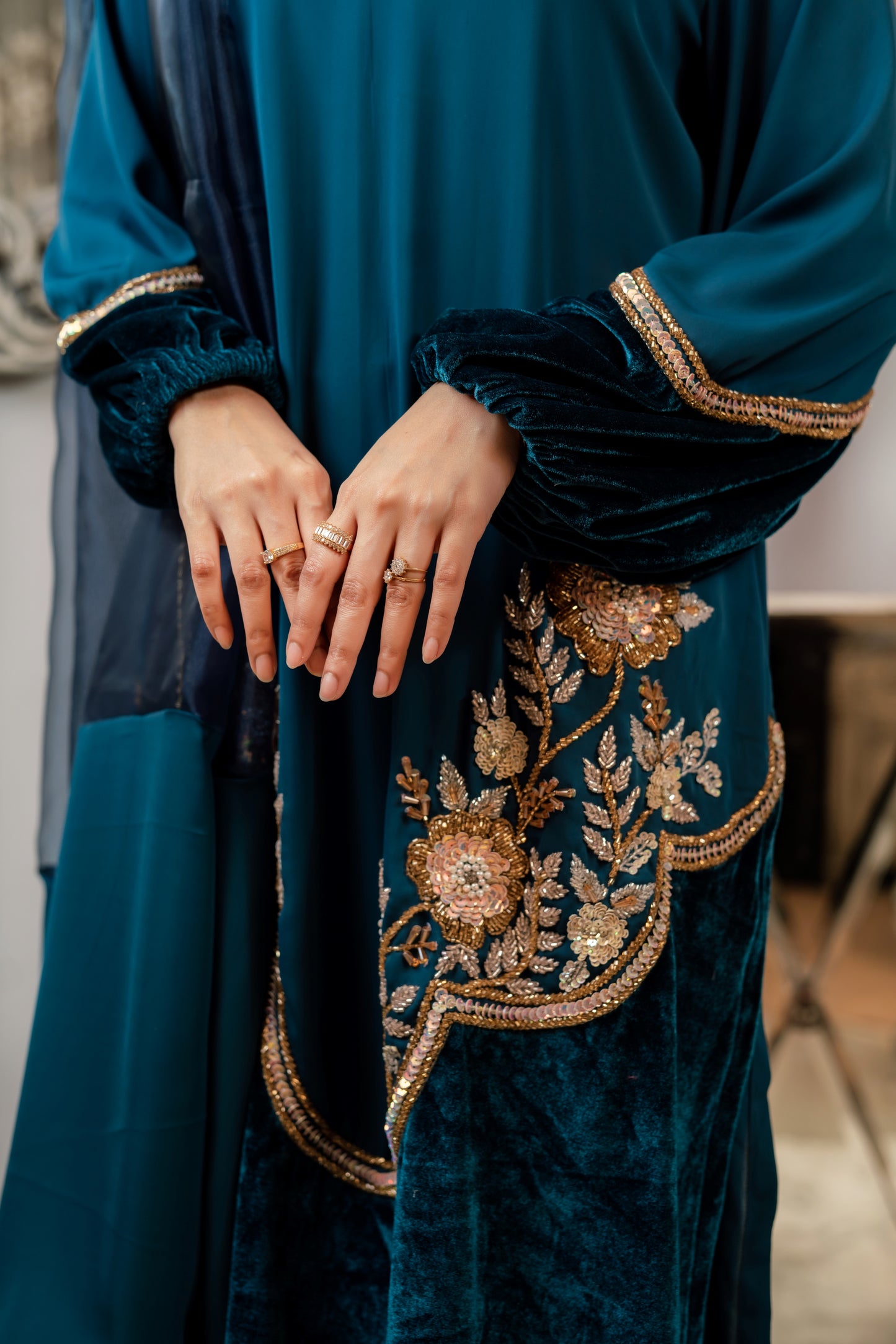 Deep Teal Velvet Ensemble