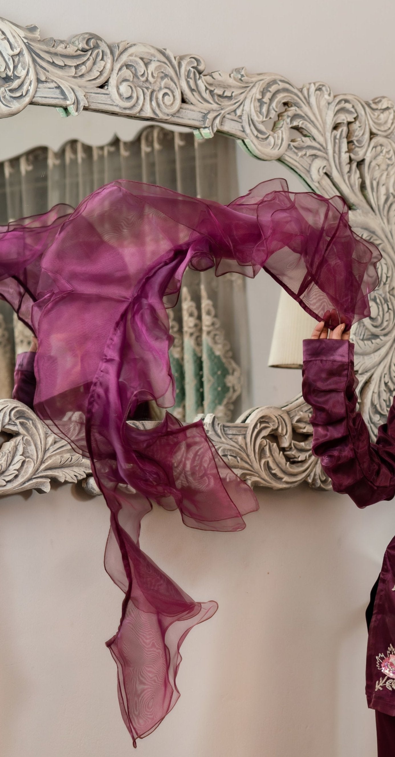 Graceful Maroon Sheer Dupatta