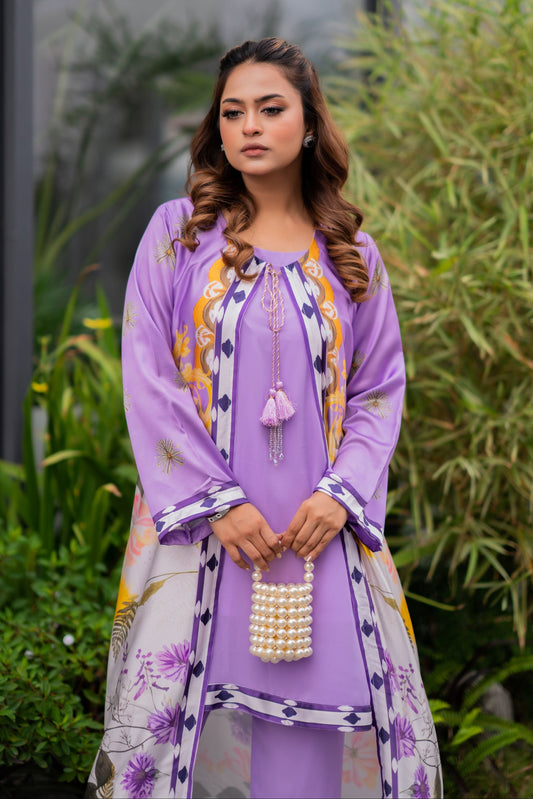 Lavender Bloom Sheer Shrug Set