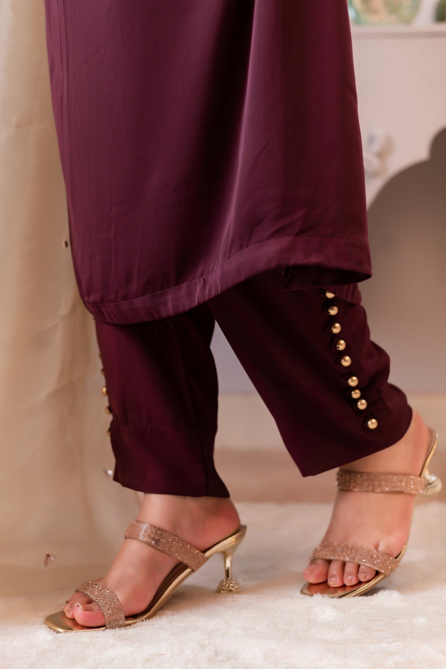 Plum Luxe Ensemble Kurti Set