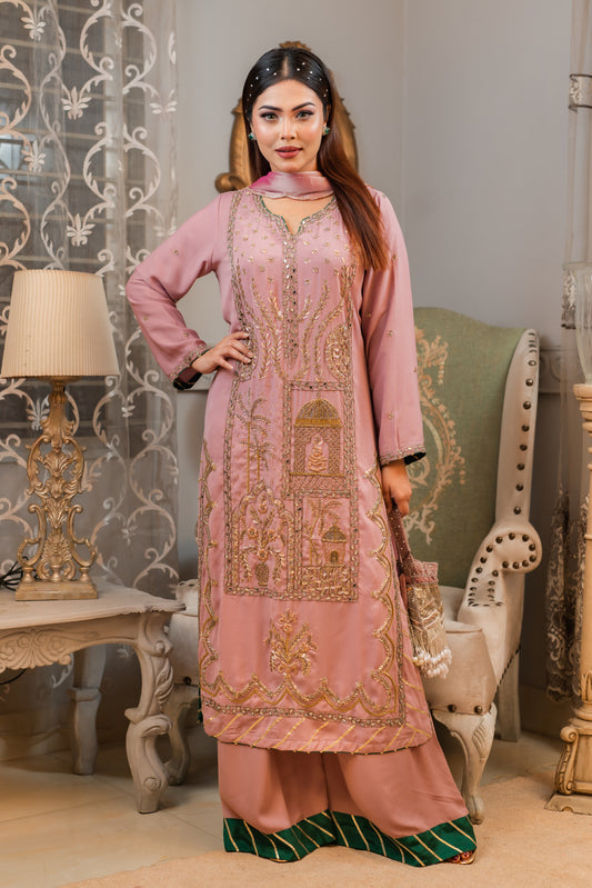 Mauve Heritage Shalwar Kameez Set