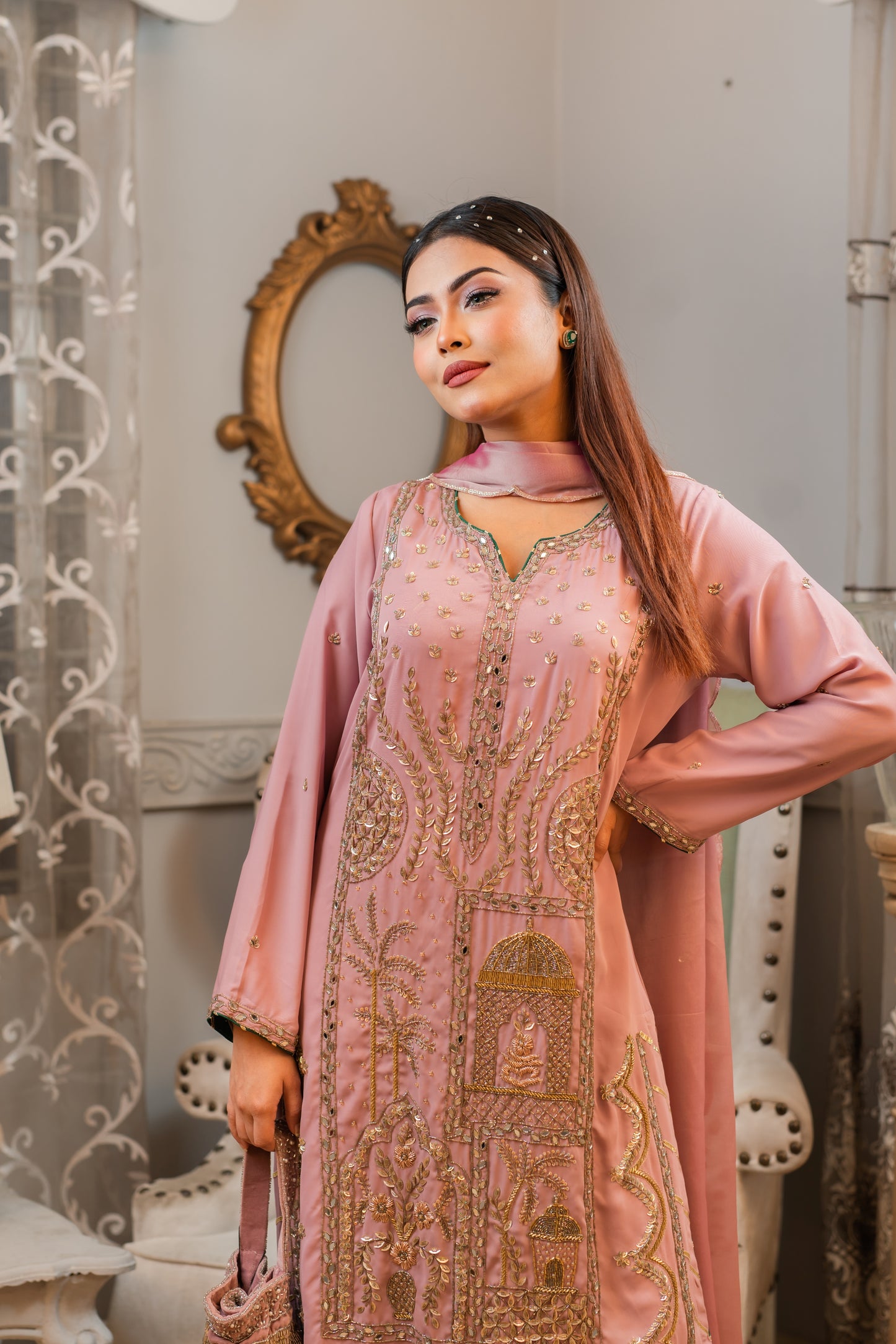 Mauve Heritage Shalwar Kameez Set
