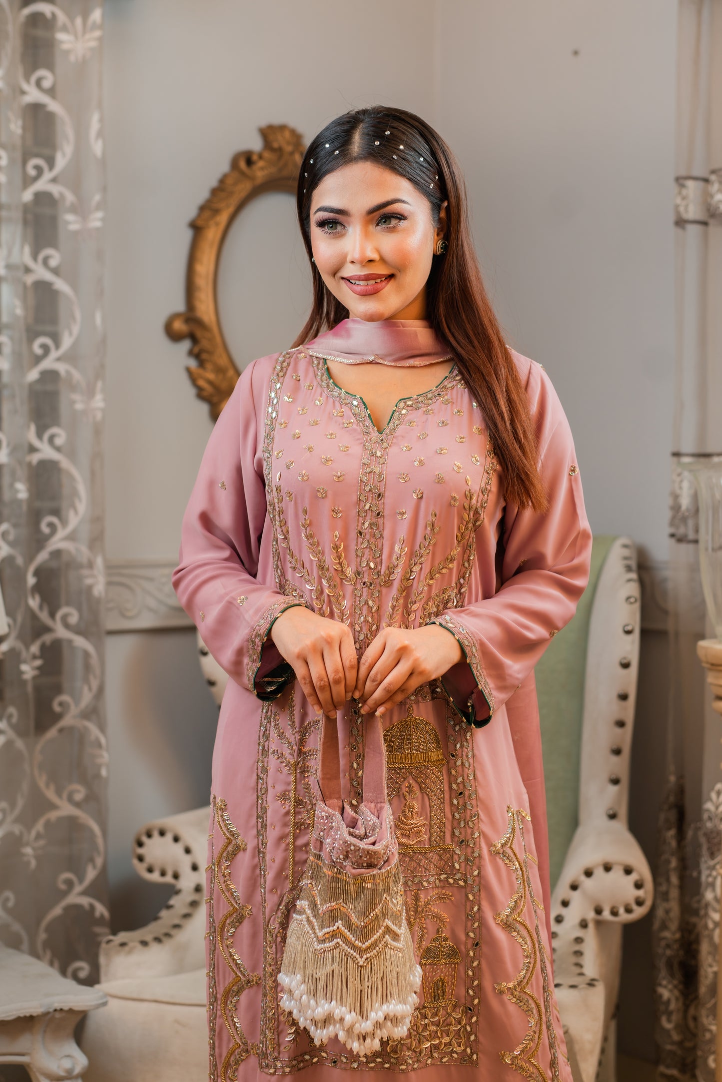 Mauve Heritage Shalwar Kameez Set