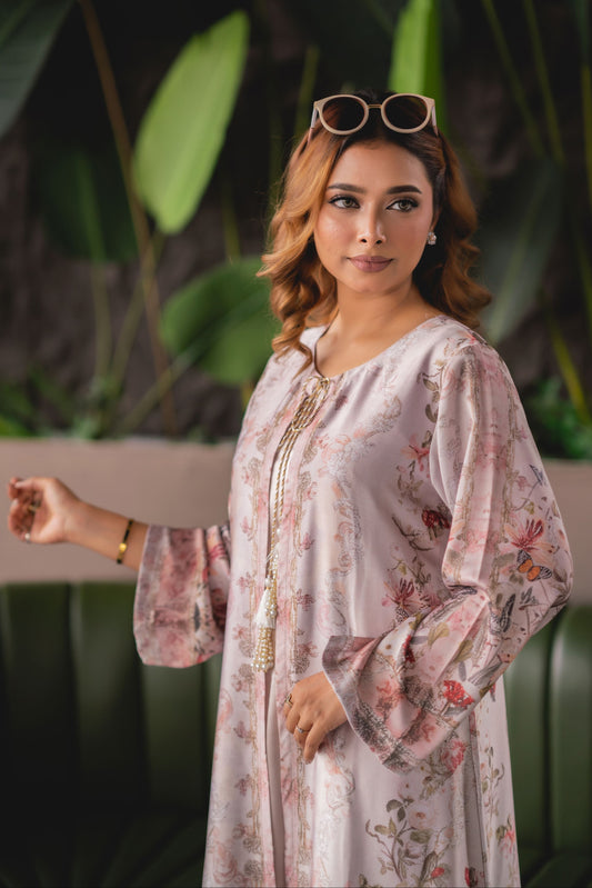 Blush Garden Printed Shrug Set