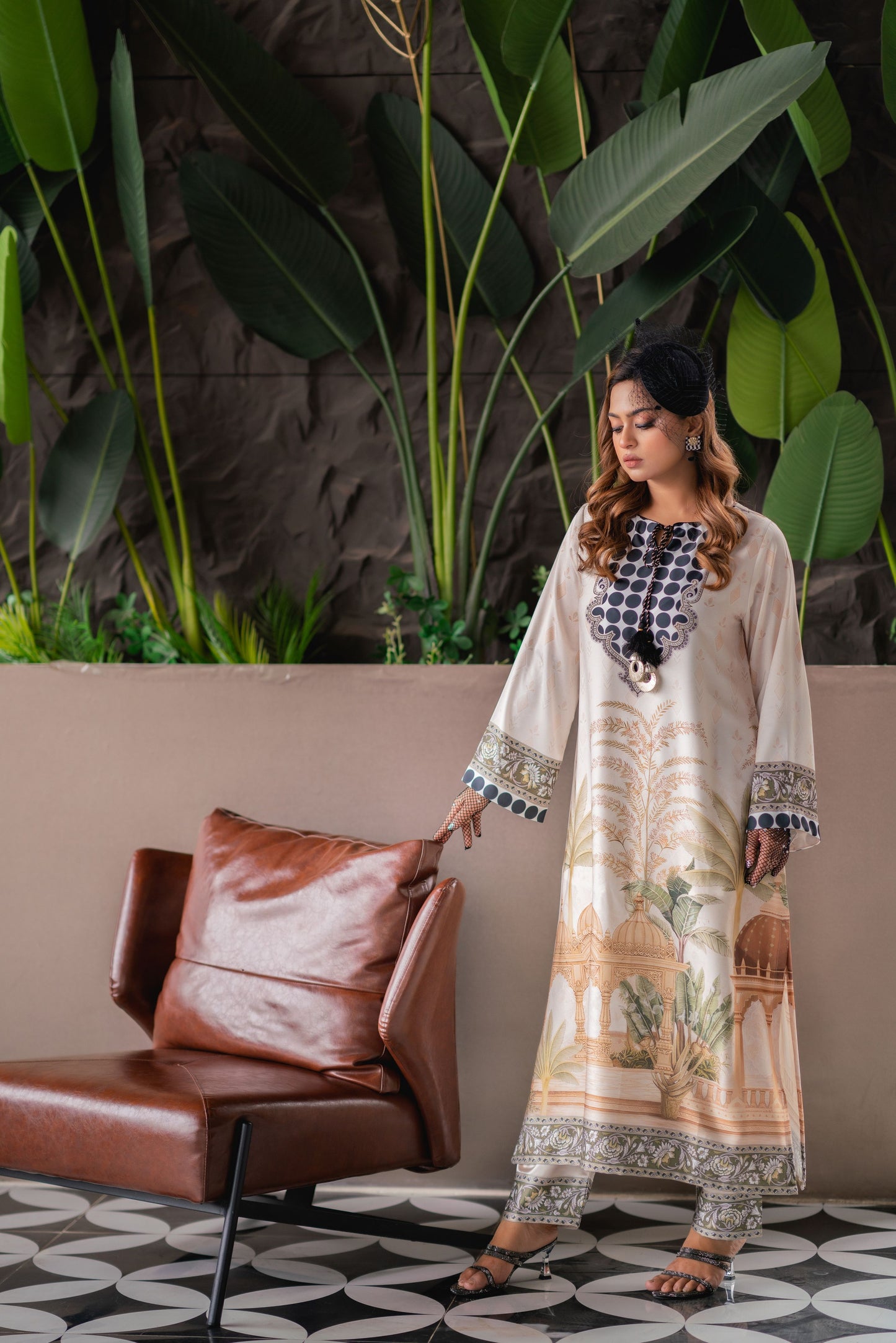 Desert Bloom Elegance Long Kameez & Pant Set